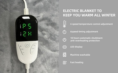 Electric Heated Throw Blanket with Timer