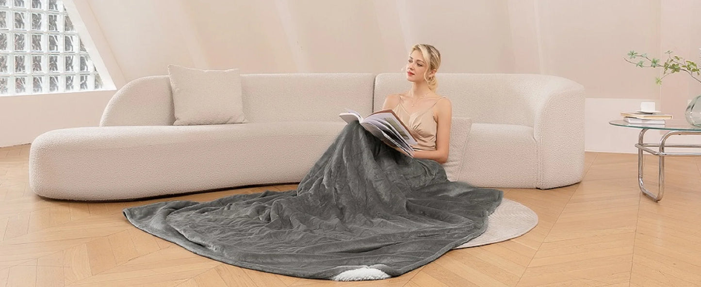 Electric Heated Throw Blanket with Timer