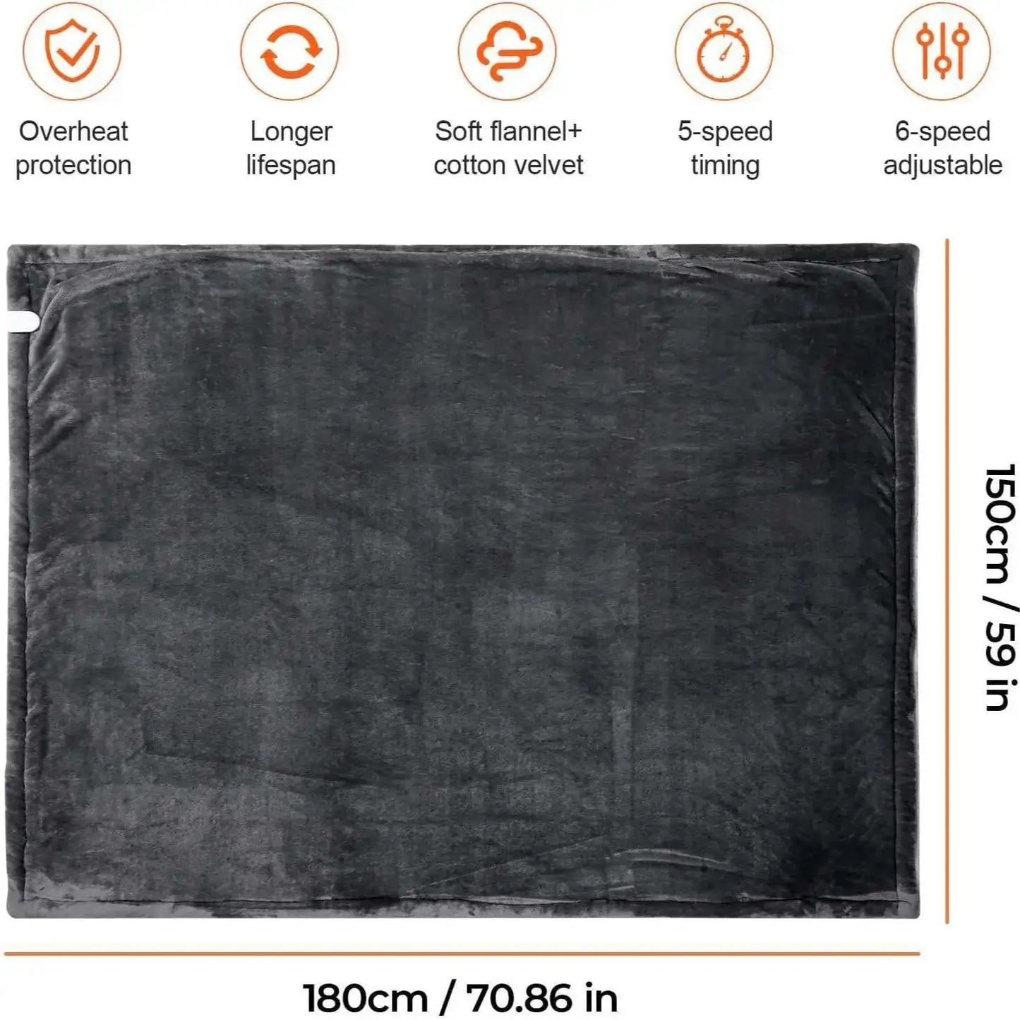 Electric Heated Throw Blanket with Timer