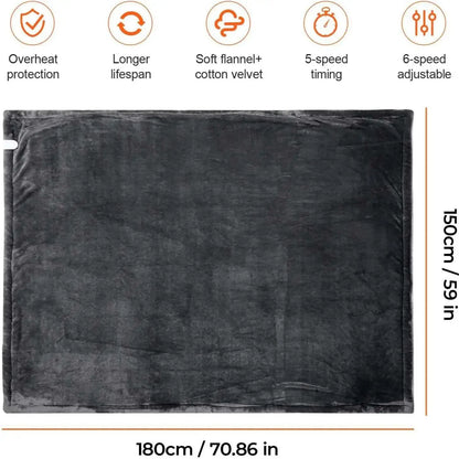 Electric Heated Throw Blanket with Timer